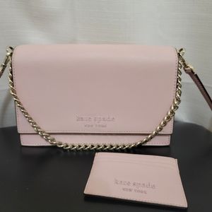 Pink Kate Spade Cameron Convertible Crossbody Bag w/ Matching Card Holder
